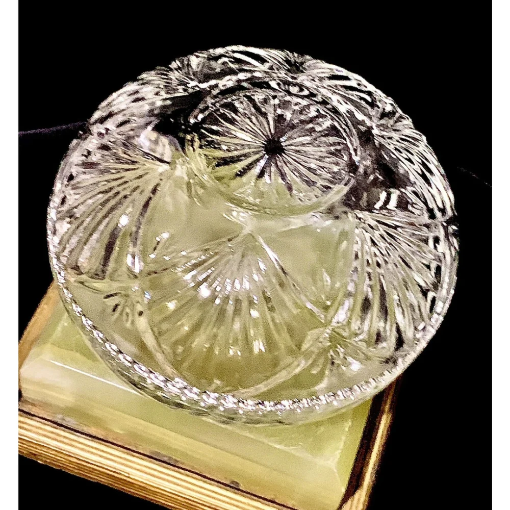 CRYSTAL GLASS‎ JEWELRY HOLDER TRINKET DISH WITH LID EXCELLENT